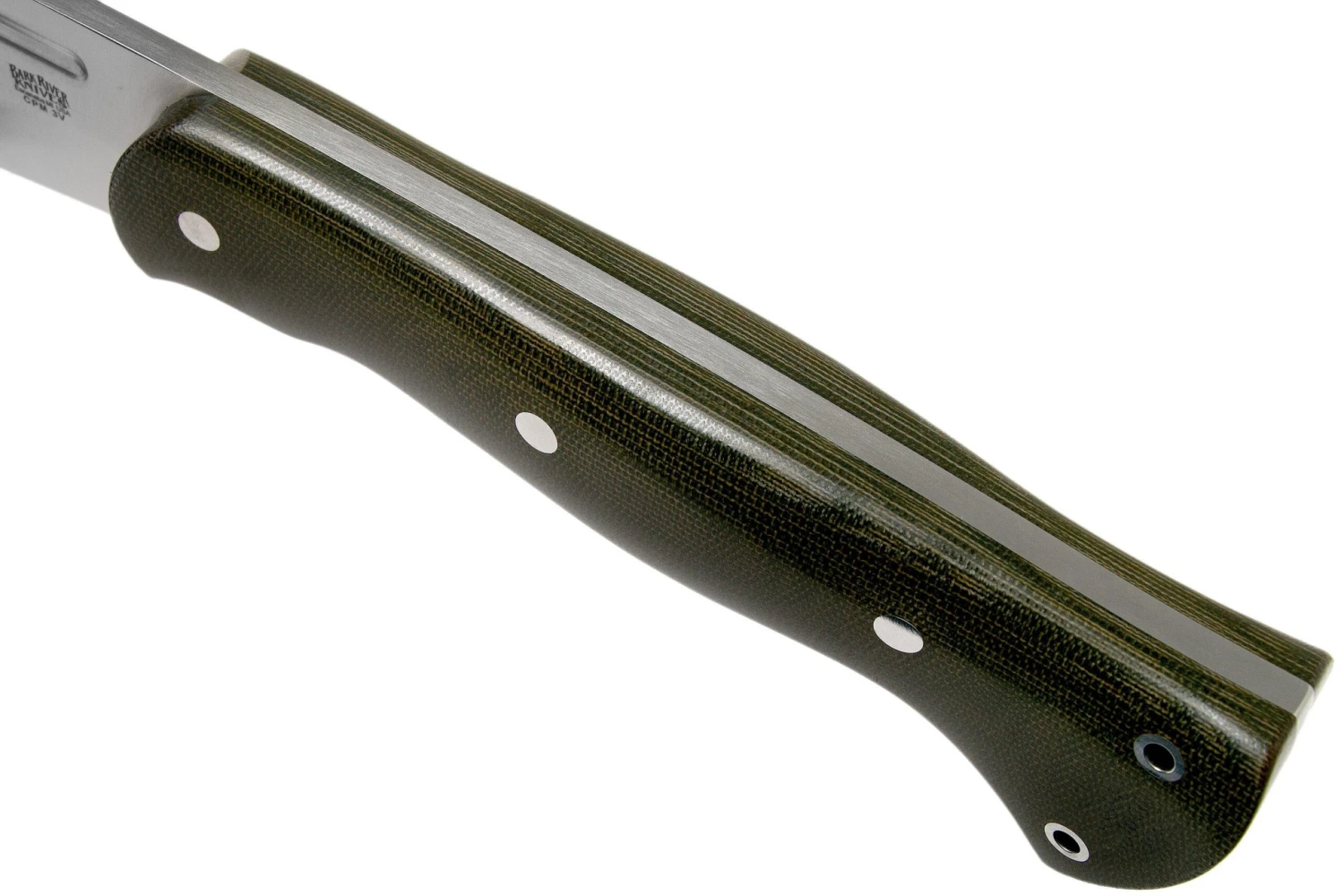 Bark River JX5 Vengeful 1 CPM 3V Green Canvas Micarta Machette Coupe-coupe 7 Bark River JX5 Vengeful 1 CPM 3V Green Canvas Micarta Machette Coupe-coupe – Image 5