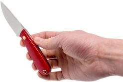 Brisa Necker 70 Alice, Red Micarta, Leather Sheath 9819 -Couteaux Boutique ENZ 9819 06 enzo enz 9819 06