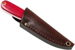 Brisa Necker 70 Alice, Red Micarta, Leather Sheath 9819 -Couteaux Boutique ENZ 9819 07 enzo enz 9819 07