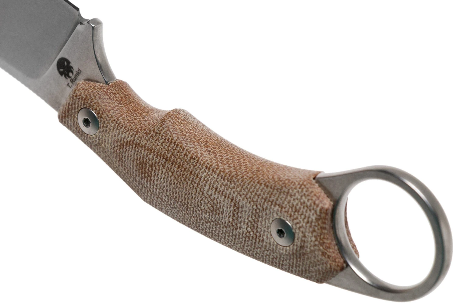 LionSteel H1 Skinner CVN Natural Canvas Micarta Couteau Fixe, Tommaso Rumici Design 6 LionSteel H1 Skinner CVN Natural Canvas Micarta Couteau Fixe, Tommaso Rumici Design – Image 4