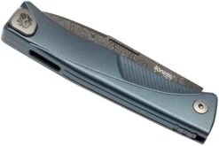 LionSteel Thrill TL-D-BL Damascus, Blue Titanium Integral Slipjoint Couteau De Poche -Couteaux Boutique LI TL D BL 04 lionsteel