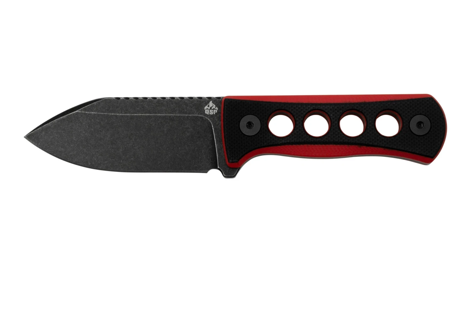 QSP Knife Canary QS141-B2 Blackwashed, Black Red G10, Couteau De Cou 3 QSP Knife Canary QS141-B2 Blackwashed, Black Red G10, Couteau De Cou