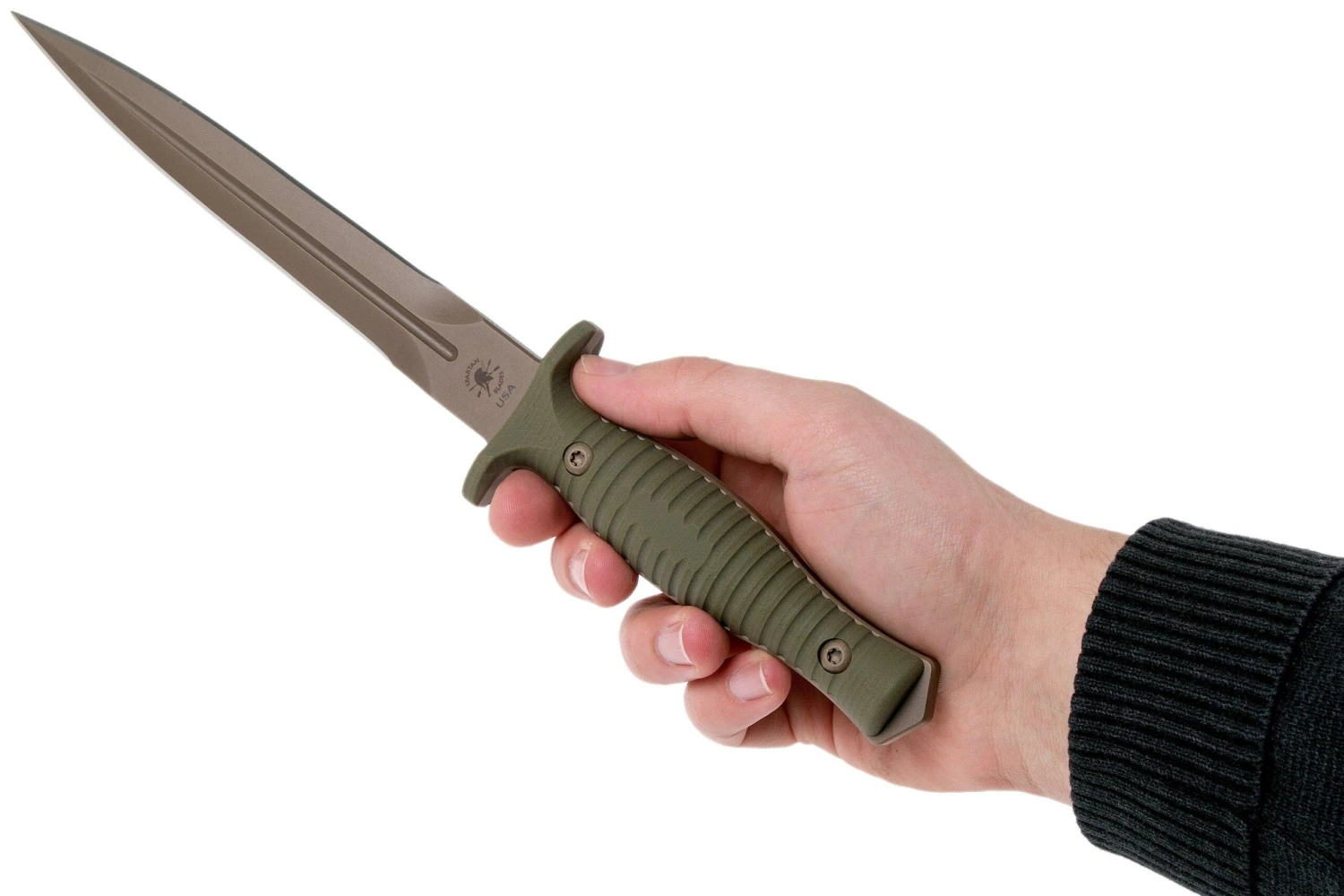 Spartan Blades George V14 Dagger FDE Blade, Olive Handle, Dague 8 Spartan Blades George V14 Dagger FDE Blade, Olive Handle, Dague – Image 6
